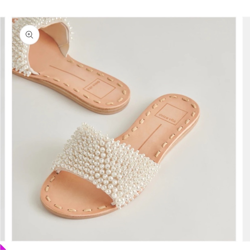 Dolce Vita Pearl Embellished Sandals - Cream